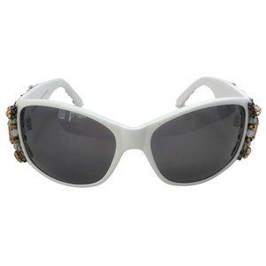 Chanel White Crystal Bijou Numero 1 Sunglasses
